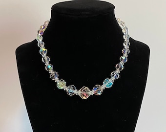Vintage LAGUNA Aurora Borealis Cut Crystal Necklace!