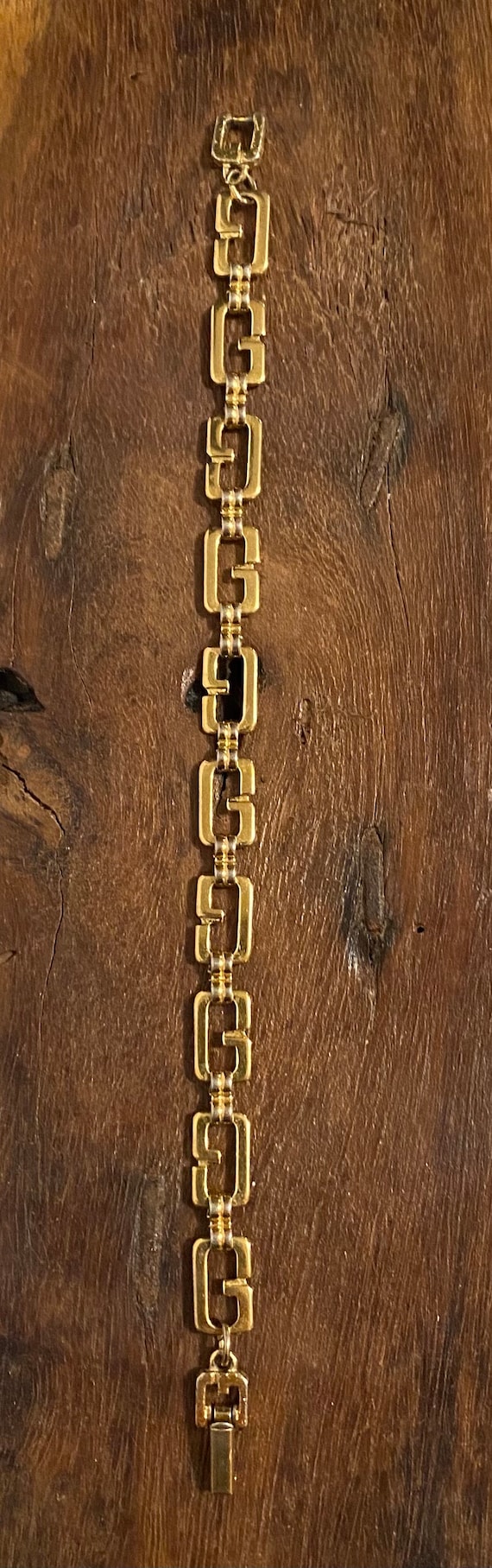 Vintage 80's 90's Gold-tone Givenchy G Link Bracel