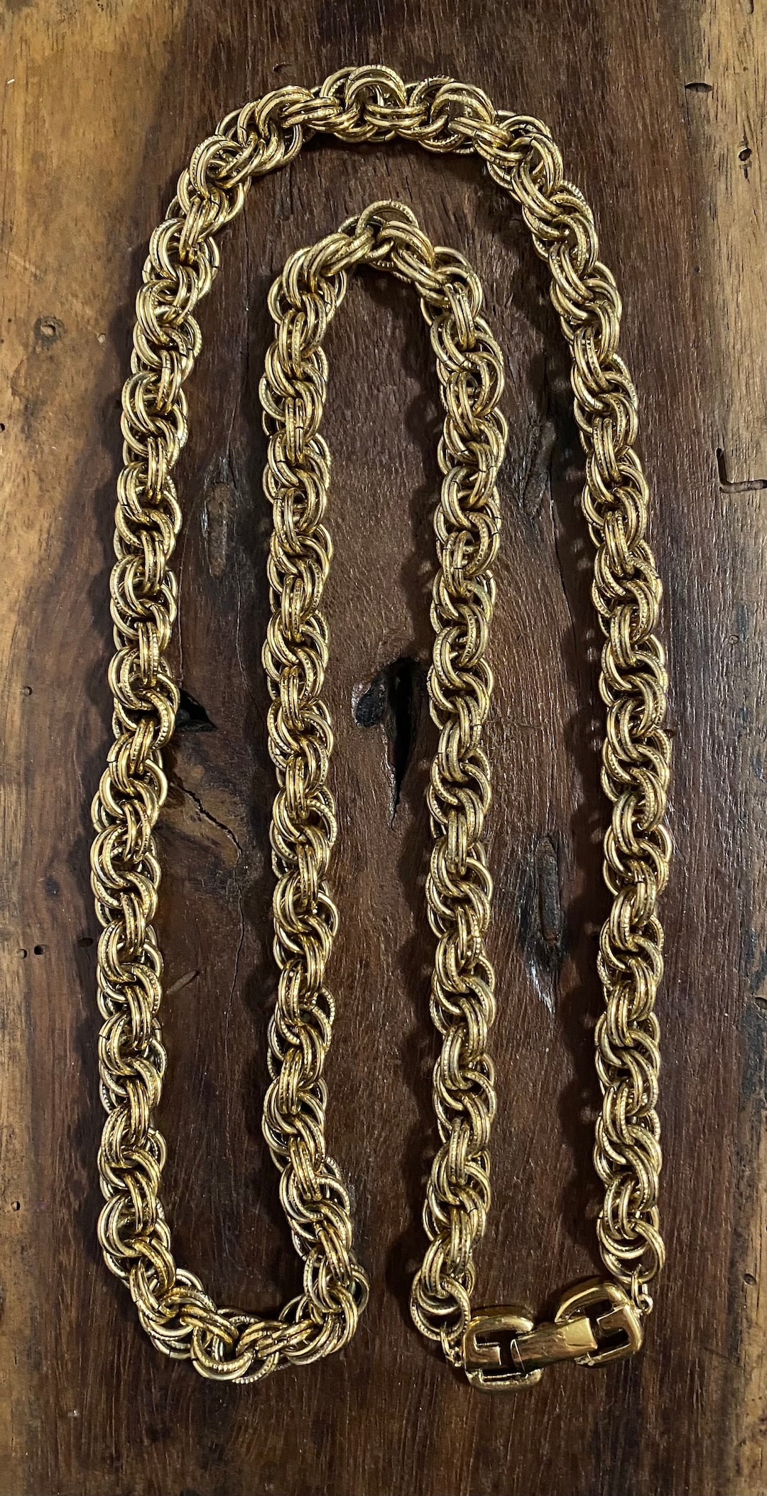 Vintage 80 GIVENCHY Vintage 30” Double Curb Gold Tone Statement Chain 186g EUC main image 0