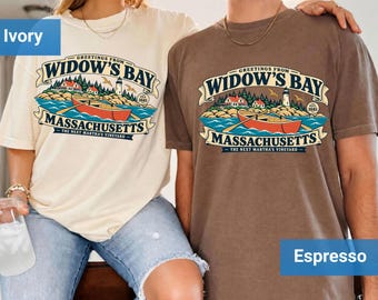 Koszulka i bluza „Pozdrowienia z Zatoki Wdowy” Comfort Colors®, grafika z latarnią morską w stylu vintage, koszulka dla fanów horrorów nadmorskich