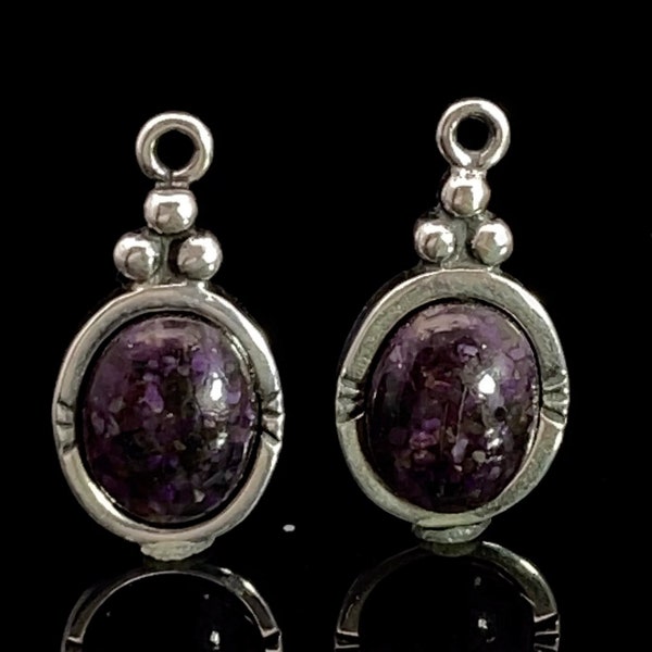 Carolyn Pollack Relios Purple Agate Earring Enhancers Sterling Silver Dangle