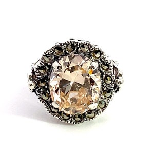 Sterling Cz Marcasite Ring - Etsy