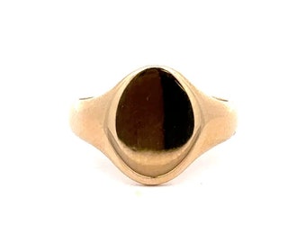 10k Yellow Gold Signet Ring Plain No Engraving Gift Idea