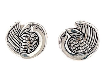 Sterling Silver Toucan Stud Earrings: Tropical Bird Jewelry