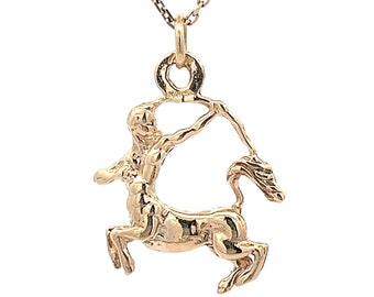 Vintage 14k Yellow Gold Sagittarius Zodiac Charm - Perfect Gift for Zodiac Followers - Constellation Sagittarius - Astrological Gift Idea