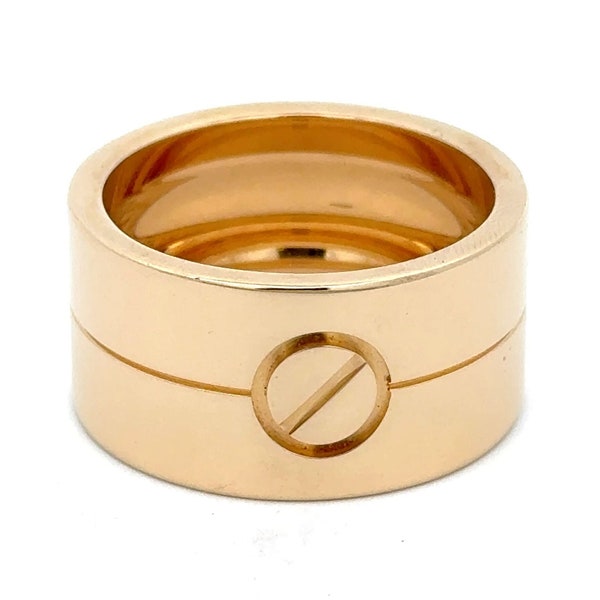 Genuine Cartier Love Wedding Band Size 62 Yellow Gold 18k Extra Wide Bridal Ring