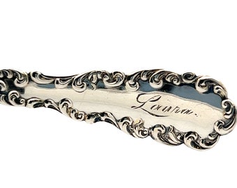 Elegant Scrollwork Sterling Silver Five O' Clock Spoon | Waverly Pattern | Wallace Co. | Hand Engraved 'Laura' | Teatime Accessories