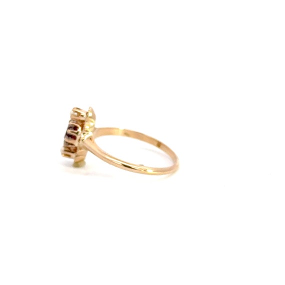 Garnet & Seed Pearl Art Nouveau Ring Engagement B… - image 3