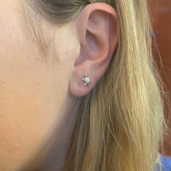 Sterling Silver Turtle Stud Earring: Beach Lover … - image 5