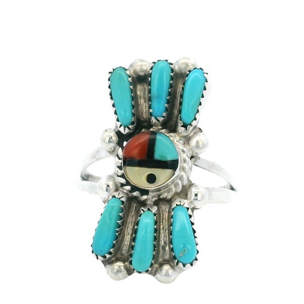 Vintage Zuni Sterling Sunface Ring