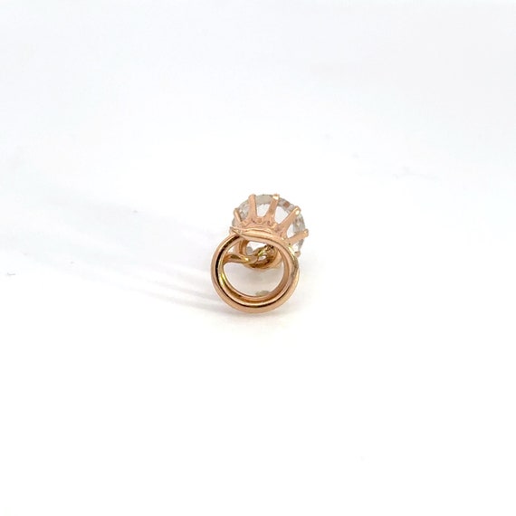 Diamond Simulant 10k Rose Gold Swirl Hair Pin - image 2