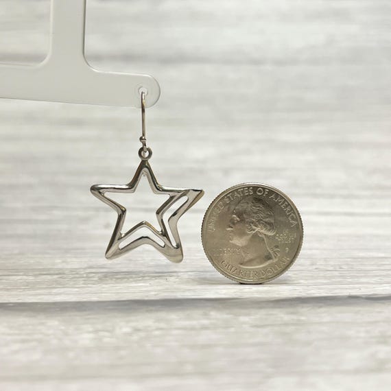 Sterling Silver Celestial Star Dangle Earrings - image 7