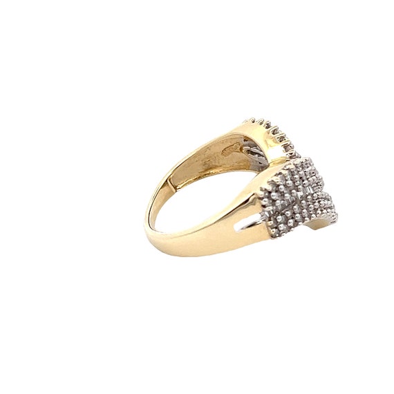 3/4 Carat Diamond Chevron Ring 10k Yellow Gold Ba… - image 2