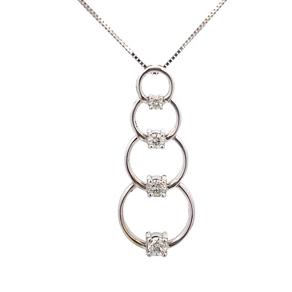 2/5 Carat Diamond Circle Pendant Journey Necklace 
