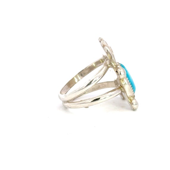 Easter Blue Turquoise Solitaire Ring Sterling Sil… - image 4
