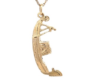 Vintage 18k Yellow Gold Venetian Gondola Boat Charm - Perfect Gift for Travel Lovers - Old World Travel Souvenir - Perfect for a Necklace