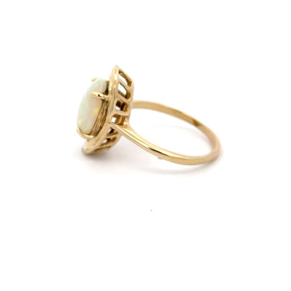 Vintage 14k Yellow Gold Oval Cabochon Ring with T… - image 3