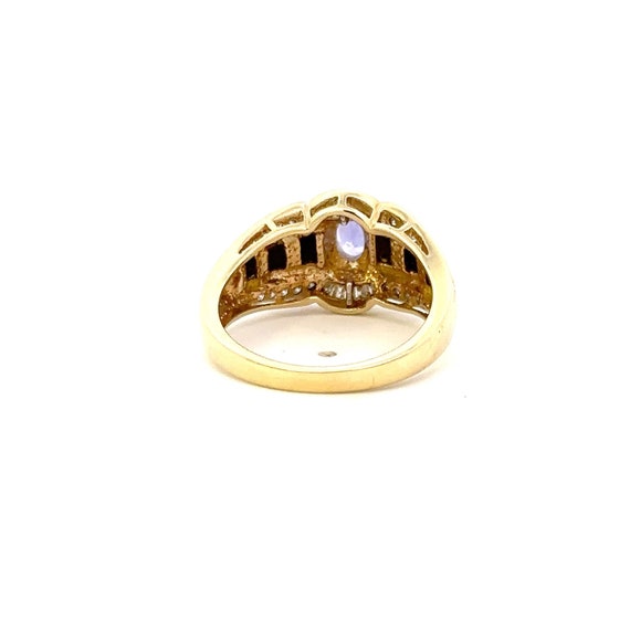 Tanzanite Opal & Diamond Ring 10k Yellow Gold Ban… - image 3