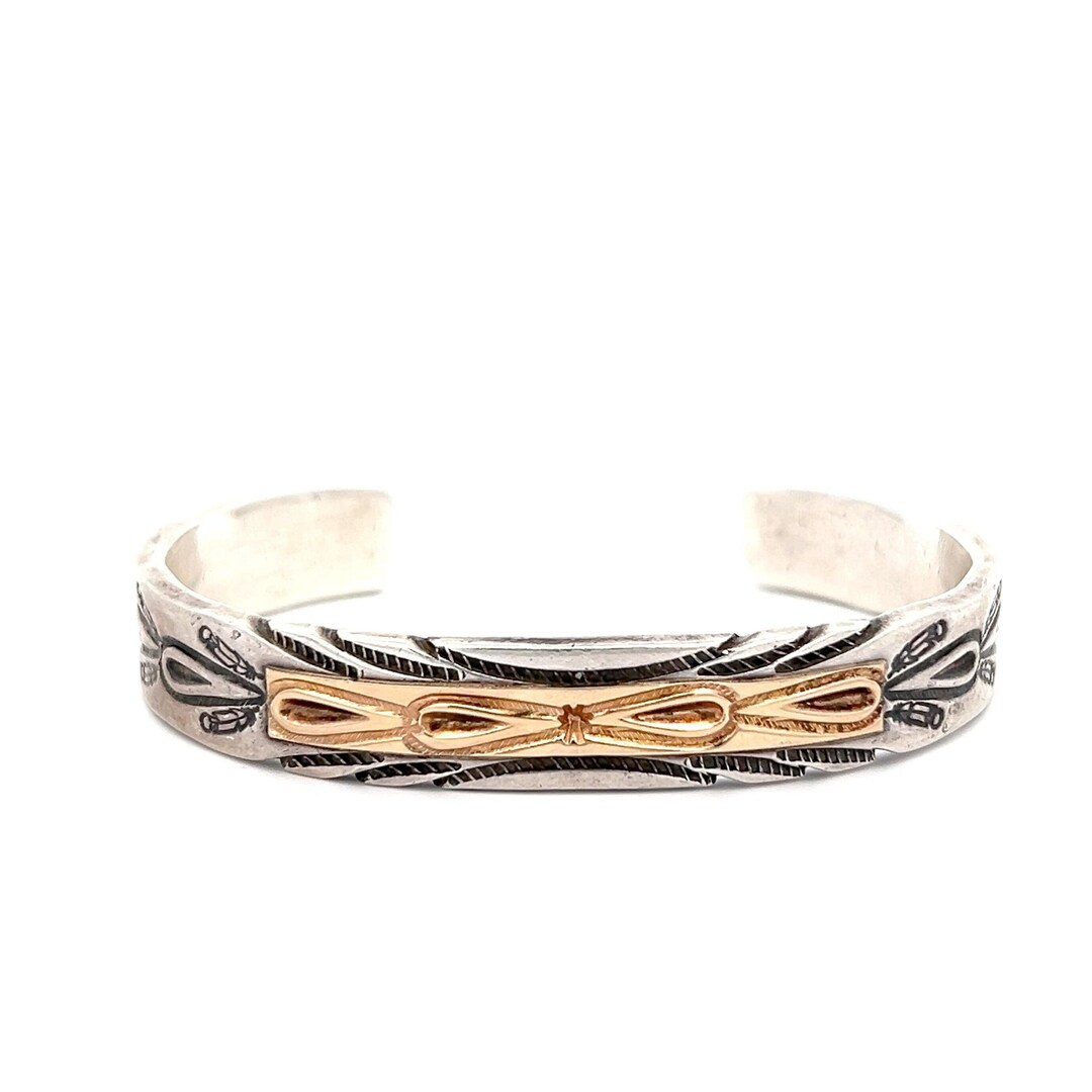 アクセサリー VT navajo bangle vintage Native American Navajo Stamped Sterling Bangle Bracelet