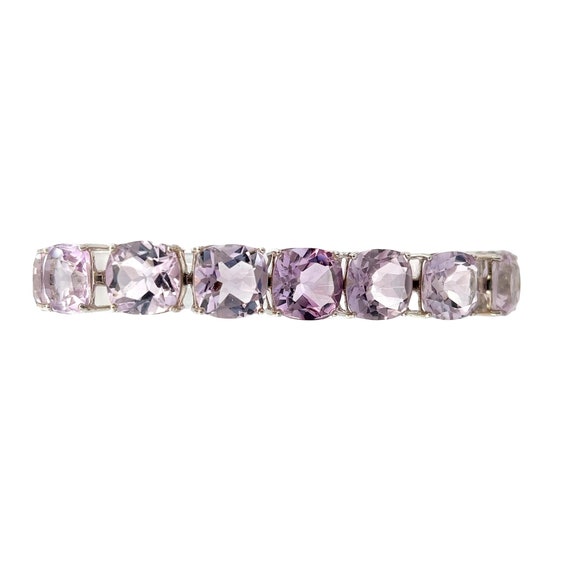 Chunky Sterling Silver Purple Stone Bracelet: Lavender Statement Jewelry