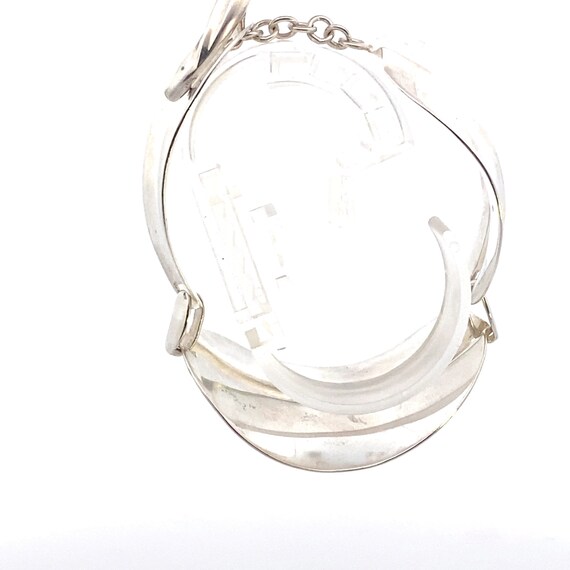 Sterling Silver Linked Bracelet Leaf Wave Design … - image 4