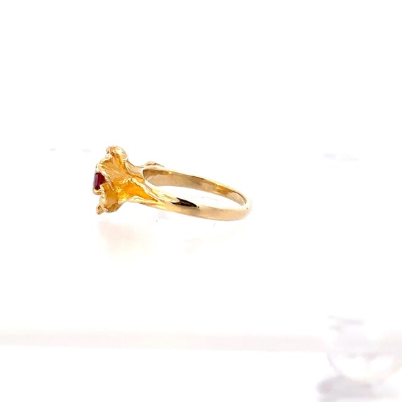 Ruby Diamond 14k Yellow Gold Rose in Bloom Engage… - image 2