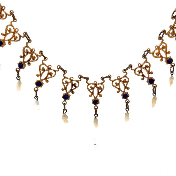 Antique Gold Filled Filigree Necklace