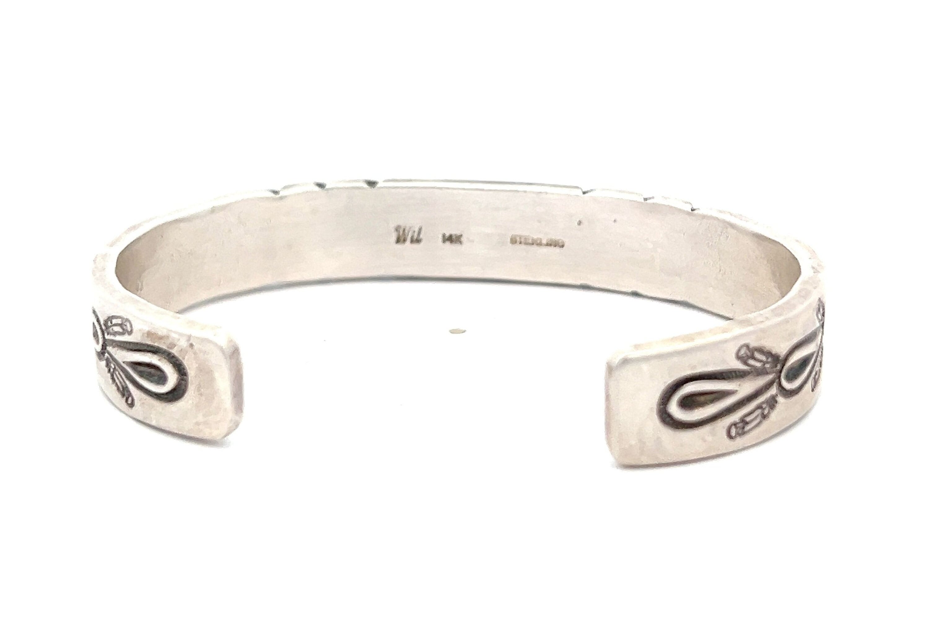 Authentic Signed Wilbur Yazzie Navajo Sterling Silver and