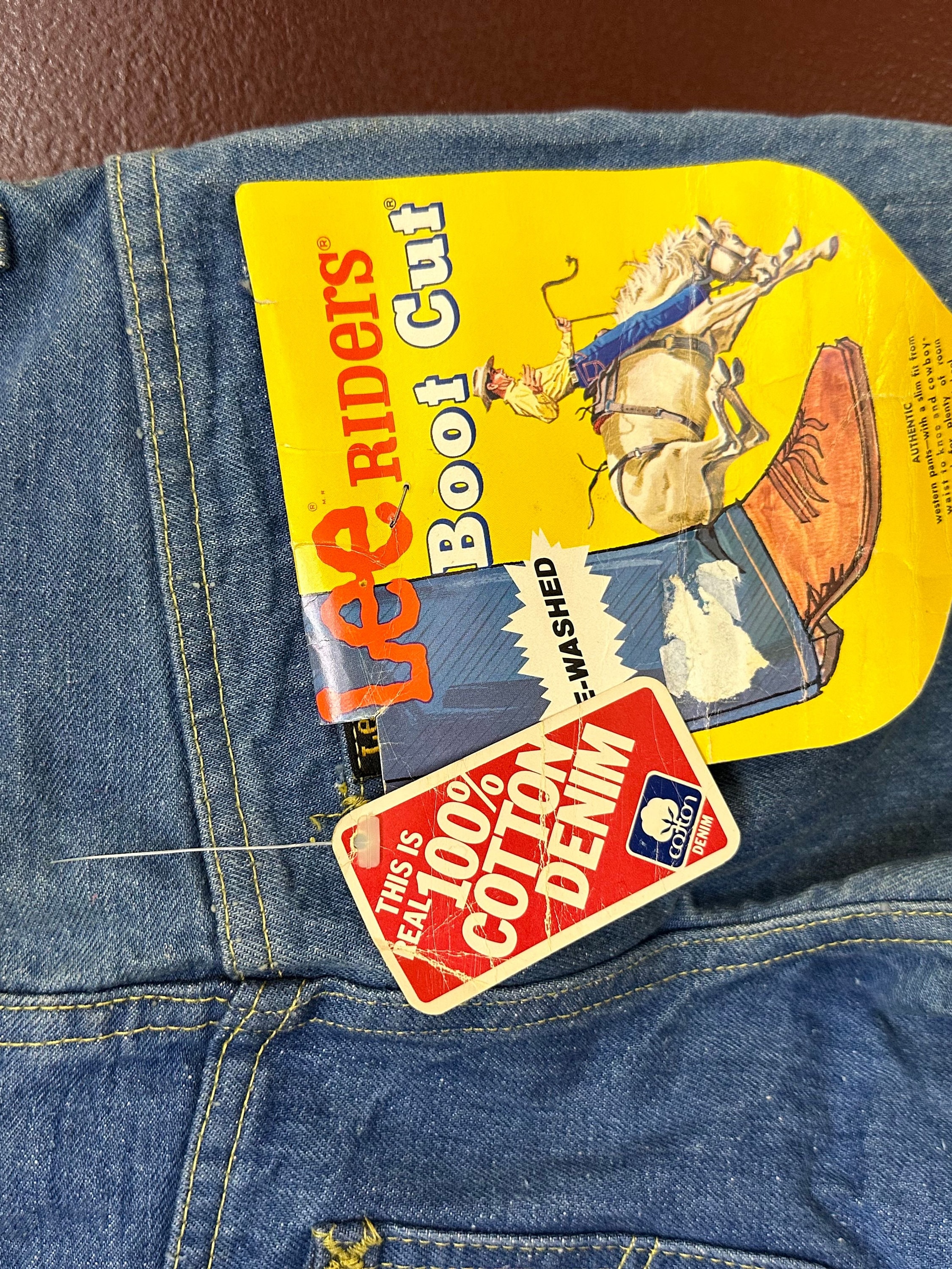 Vintage 1970s Lee Boot Cut Rider Light Wash Jeans- Genuine Vintage 1970s Lee Boot Cut Rider Light Wash Jeans- Genuine