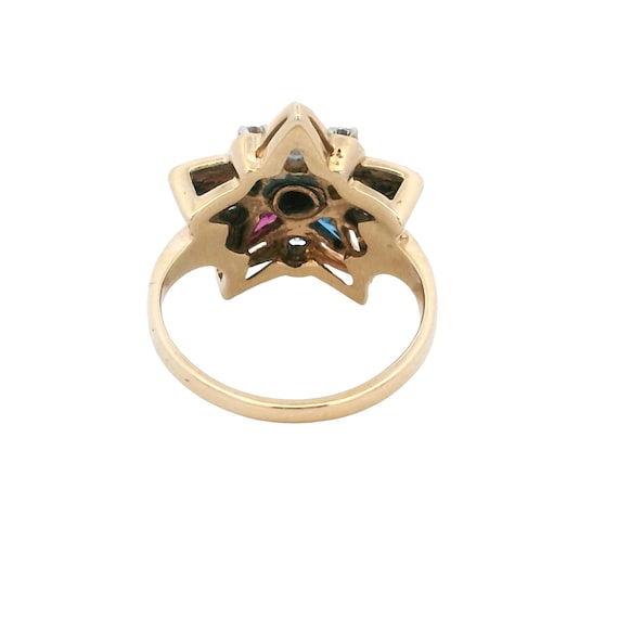 14k Diamond Eastern Star Ring - image 3