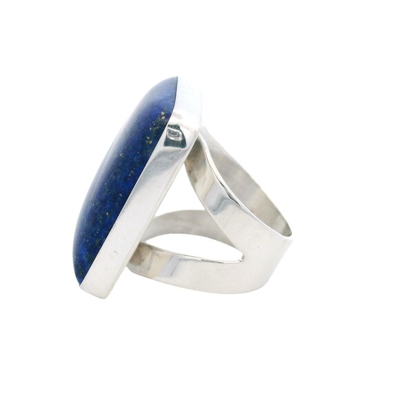 Sterling Silver Lapis Statement Ring - image 6