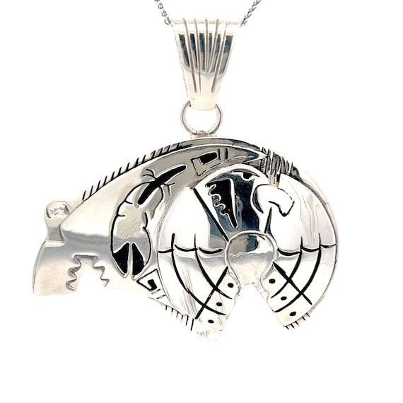 Sterling Silver Large Statement Abstract Bear Eag… - image 1