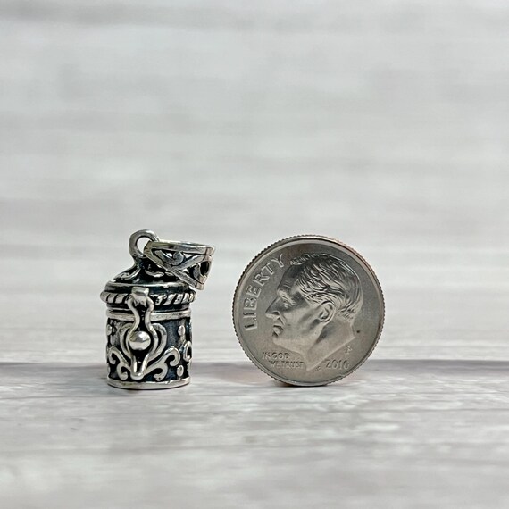 Sterling Silver Hidden Compartment Heart Locket C… - image 5