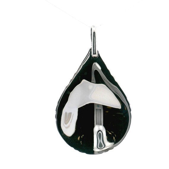 Sterling Silver Easter Blue Turquoise Pendant Tea… - image 4