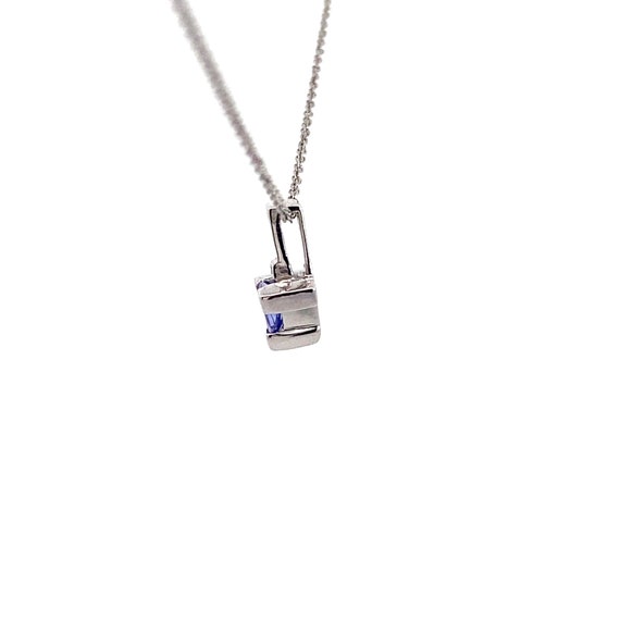 Tanzanite & Diamond Pendant in 14k White Gold - image 3