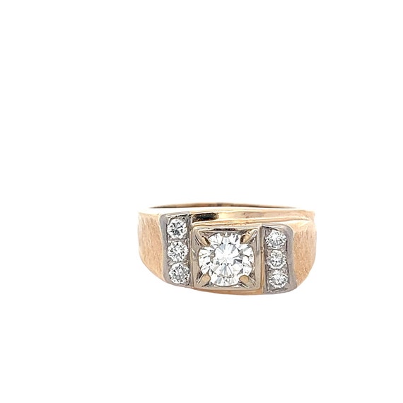 14k Yellow Gold 9/10cttw Asymmetrical Diamond Men… - image 1