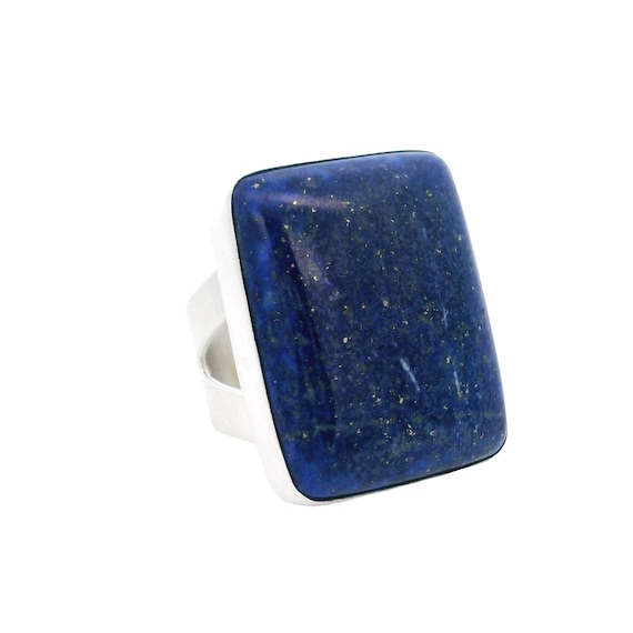 Sterling Silver Lapis Statement Ring - image 1