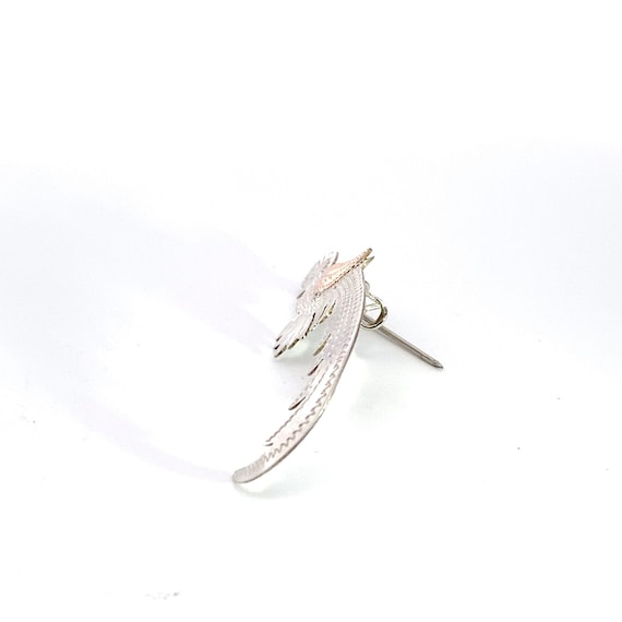 Quetzal Bird Brooch 90% Silver & Brass Two Tone T… - image 4