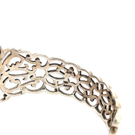 Sterling Silver Malachite Cuff Bracelet: Pierced … - image 5