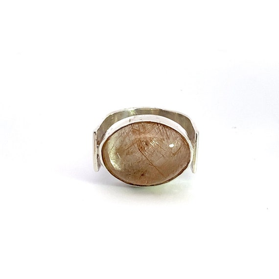 Rutilated Quartz Solitaire Ring Sterling Silver B… - image 1