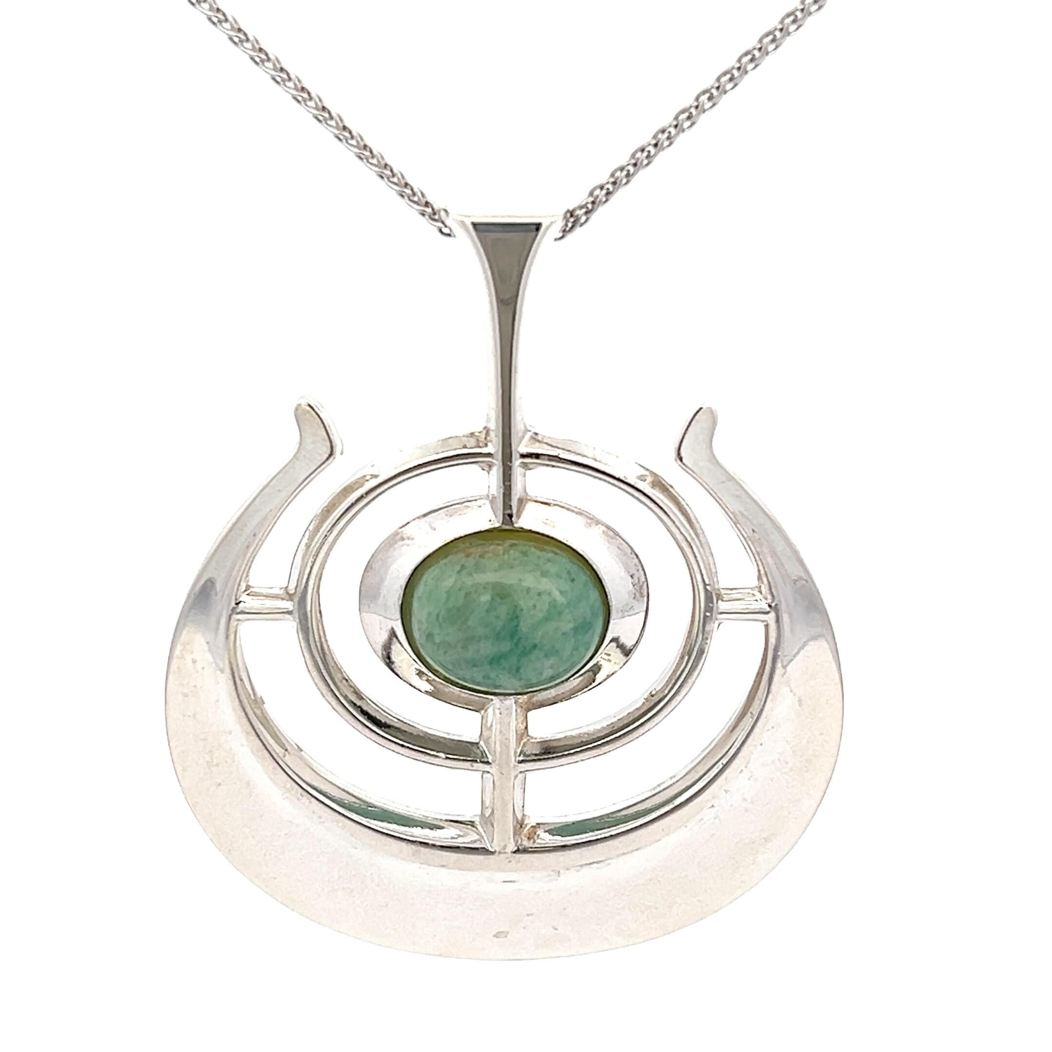 Vintage David Andersen Sterling Silver Amazonite Pendant - Bjorn