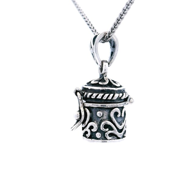 Sterling Silver Hidden Compartment Heart Locket C… - image 2
