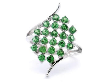 14k Tsavorite Garnet Cluster Ring