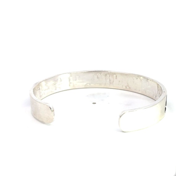 Signed Sterling Silver Geometric Cuff Bracelet - … - image 3