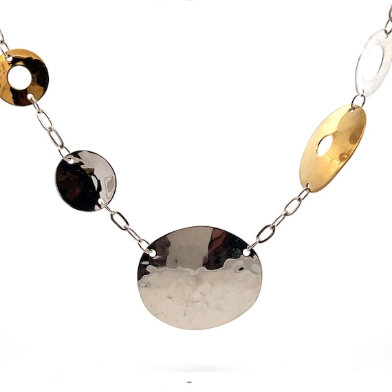 RLM Mixed Metal Disc Necklace