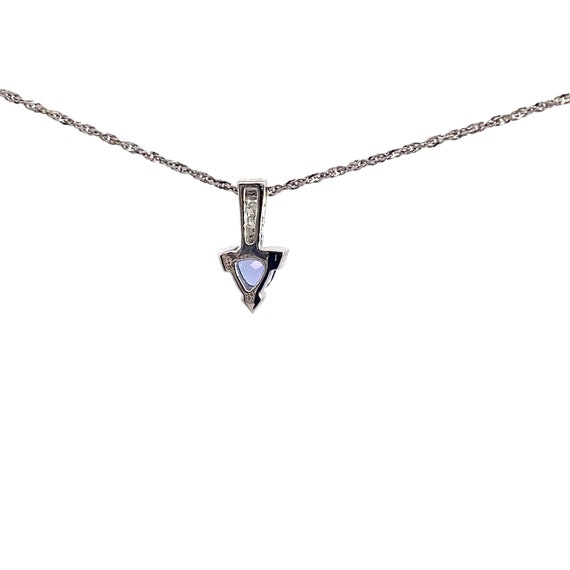 Tanzanite & Diamond Pendant in 14k White Gold - image 4