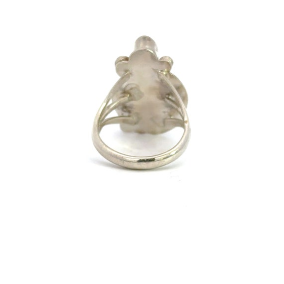 Exquisite Coral and Sterling Silver Ring Boho Chi… - image 2