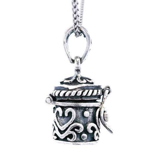Sterling Silver Hidden Compartment Heart Locket C… - image 4