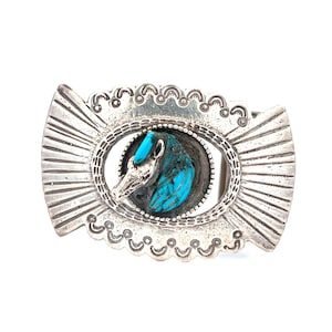 Sterling Silver and Turquoise Horse Head Belt Buckle by artist Johnny Blue Jay Johnny Blue Jay | Accessories | Sterling Silver And  main image 3