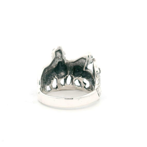 3D Sterling Silver Wolf Pack Ring - image 4